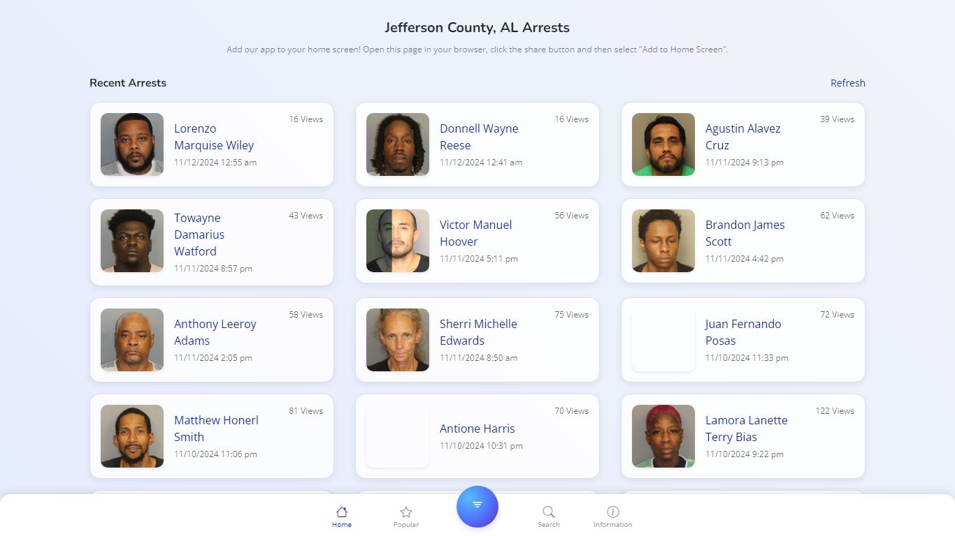 Jefferson County, AL Arrests - Public Jail Records