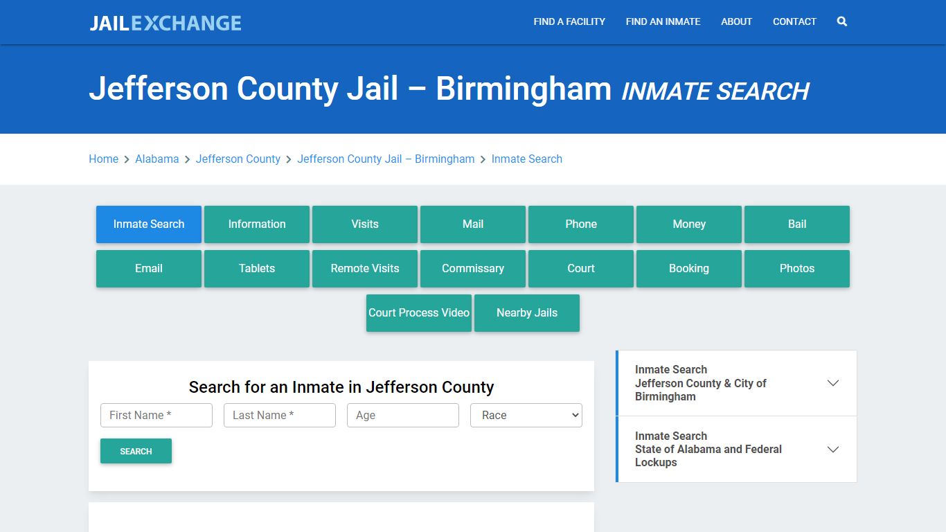 Jefferson County Jail – Birmingham, AL Inmate Search: Roster & Mugshots